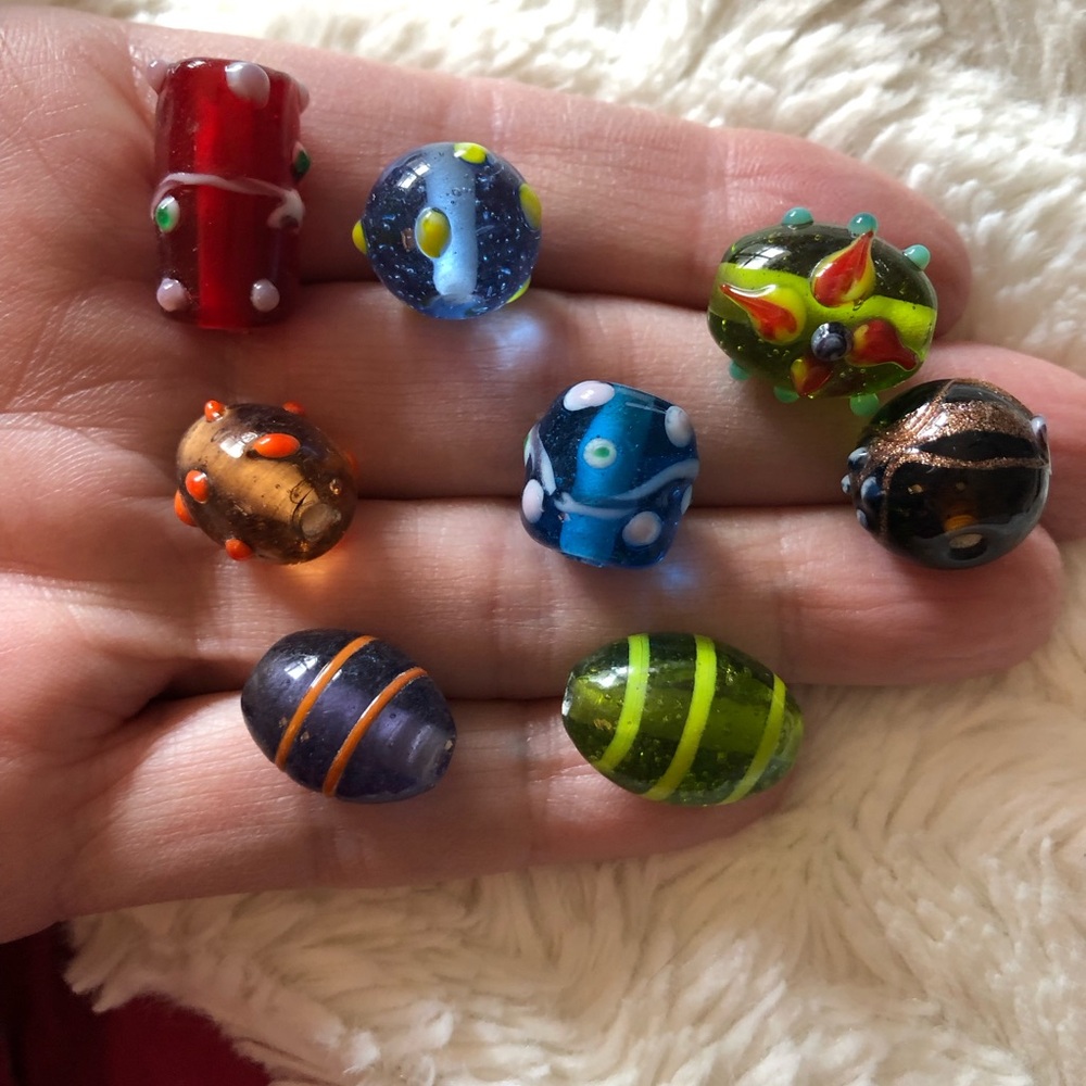 50 Piece Colorful Craft Lampwork Murano Bead Mix for Jewelry Making - Picture 2 of 5